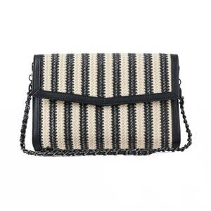NEW HAUTE SHORE women's beth raffia clutch bag in tropez: black/beige